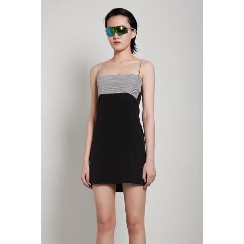 Summer Sexy 2021SS Women Diamonds Strapless Sleeveless Dress 2 Color Ddxgz2 3.22