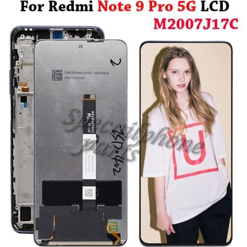 LCD For Xiaomi Redmi Note 9 Pro 5G LCD M2007J17C Display Touch Digitizer Screen For Xiaomi Redmi Note 9 Pro 5G LCD Replacement