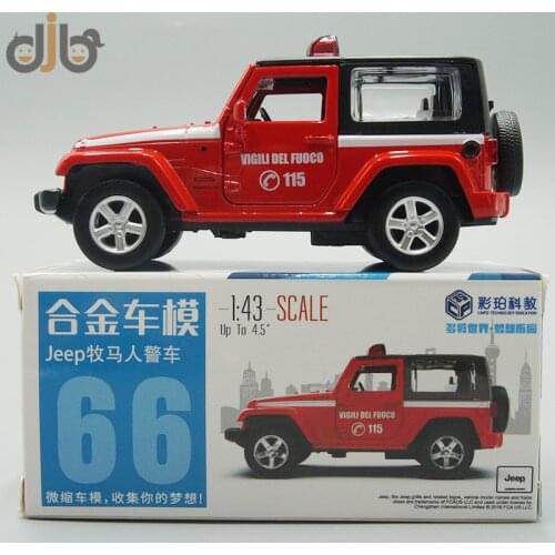 1:43 Diecast Model Toy Wrangler Rubicon SUV Police Patrol Wagon Pull Back Car