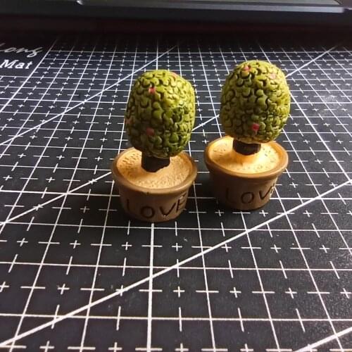 1pcs/lot Resin Simulation succulent plant love pot 31mm Ornaments Micro landscape Ornaments Home Gardening Decorations