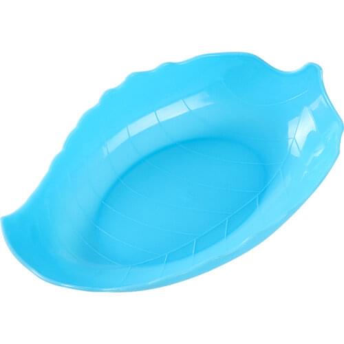 1Pcs 18*13cm Leaf shape Plastic Pan Plate Fruit Dishes Saucer Tea Tray Dessert Dinner Plate Cold Dish Tableware