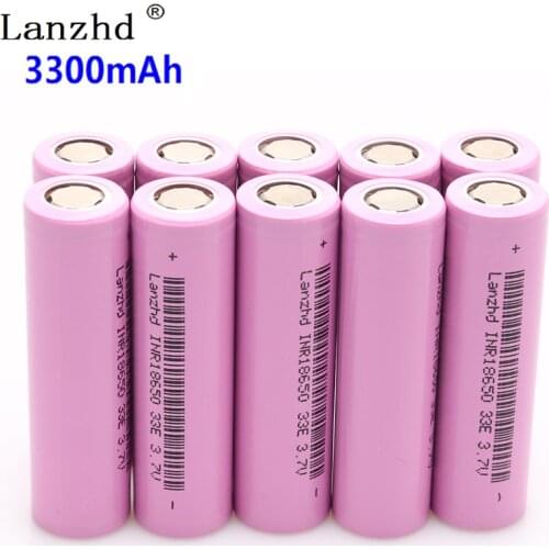 10PCS 18650 Battery 33000mAh INR18650 Rechargeable batteries lithium li ion 3.7v 30a large current 18650VTC7 18650 battery