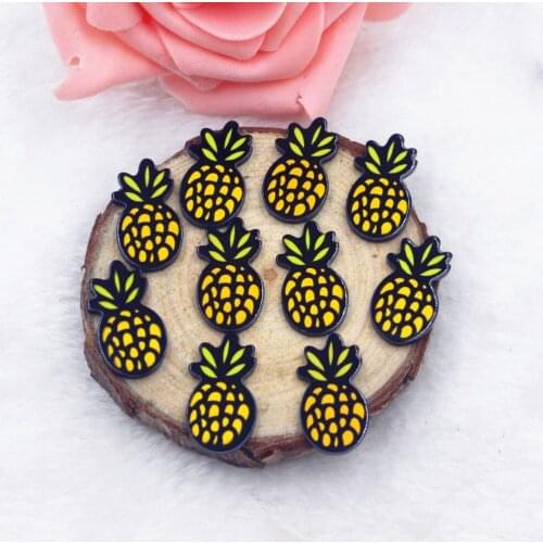 20pcs/lot flat back resin pineapple colors DIY resin cabochons accessories