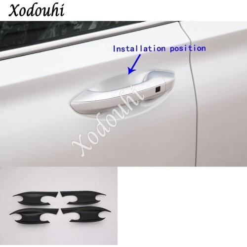 For Hyundai Santa Fe SantaFe 2019 2020 Car Sticker Styling Cover Protection Detector Trim Carbon Fiber External Bowl Frame 4pcs