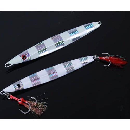 5PCS Deep sea Fishing Silvery Jigging Slow sinking Jig Hook Lure Jigbait spoon baits 80/100/120/150g