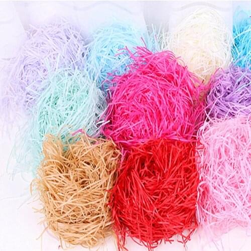 50g/pack Colorful Shredded Paper Raffia Filaments Candy Gift Box Filling Material For Wedding Marriage Birthday DIY Decoration