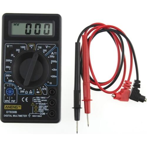 DT838 DT830B Digital Multimeter Tester Voltmeter Measuring Current Resistance Temperature Meter ACDC Ammeter Test Lead Probe