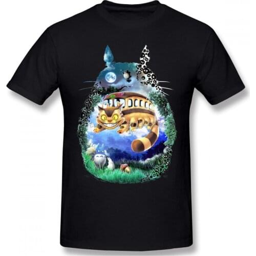 A Night Of Fun With Your New Neighbor Cloth Crewneck Cotton T-Shirt Totoro Animated Fantasy Film Short Sleeve For Men Streetwear
