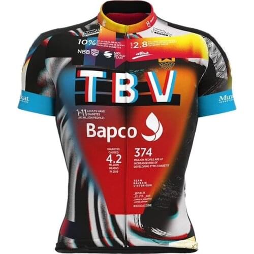 Bahrain Victorious Men Cycling Jersey Tops Breathable Shirt Bike Short Sleeve Equipment Masculina Roupa Maillot Ciclismo Hombre