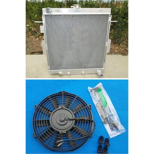 Aluminum Radiator + Fan For TOYOTA LANDCRUISER HZJ70/HZJ73/HZJ77 1HZ DIESEL Land Cruiser Hot Selling