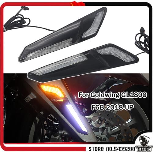 Chrome or Black Motorcycle Front Brake Fork Mounted NAV LED Lights For Honda Gold wing GL1800 GL 1800 F6B 2018-UP 2019 2020