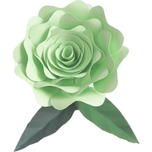 Artificial Flowers 15CM + 2pcs Leaves 15CM Set Fleurs Artificielles Backdrop DIY Giant Paper Flowers Wedding Decor Baby Shower