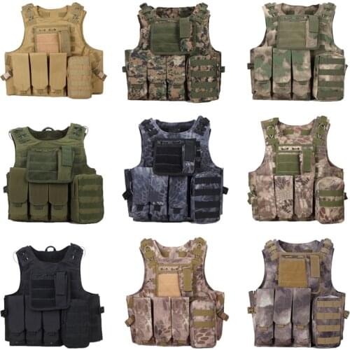Camouflage Airsoft Military Tactical Vest Molle Combat Assault Plate Carrier Vest Outdoor Shooting Clothing Hunting Accessories