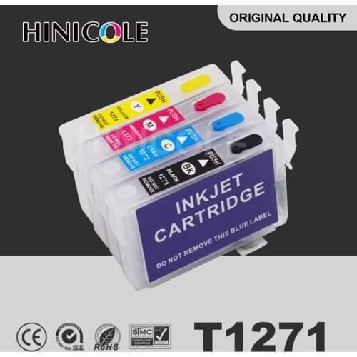 Hinicole Ink Cartridge T1271 T1272 T1273 T1274 For Epson Workforce 60 545 630 633 635 645 Refill Cartridges