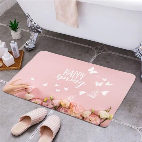Beautiful Flower Entrance Door Floor Mat Door Mat Non-Slip Foot Pad Home Welcome Carpet For Hallway Bath Kitchen Doormat