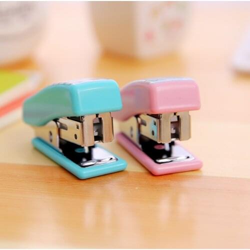 Mini Stapler 24/6 Plastic Stationery Set Kawaii Stapler Paper Office Accessories Mini Binder Stationary Set
