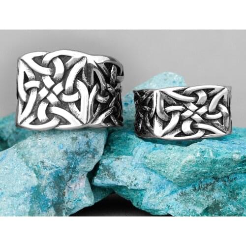 Retro Viking Knot Stainless Steel Mens Rings Punk Simple For Lovers Couple Boyfriend Biker Jewelry Creativity Gift Wholesale