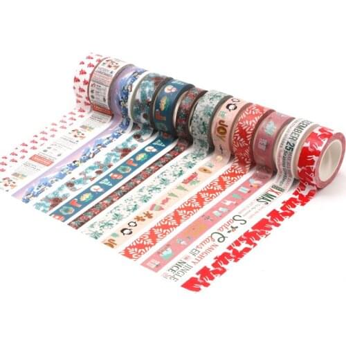 NEW Decorative Snowman Pine Needles Candy Newspaper Christmas Washi Tape Set Scrapbooking Stickers Masking Tape Kawaii Papeleria