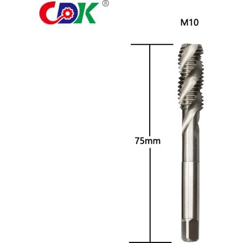 One Pcs M10 HSSE Machine Screw Thread Metric Plug Tap Screw Taps Set Spiral Point Straight Fluted Screw Thread Tap