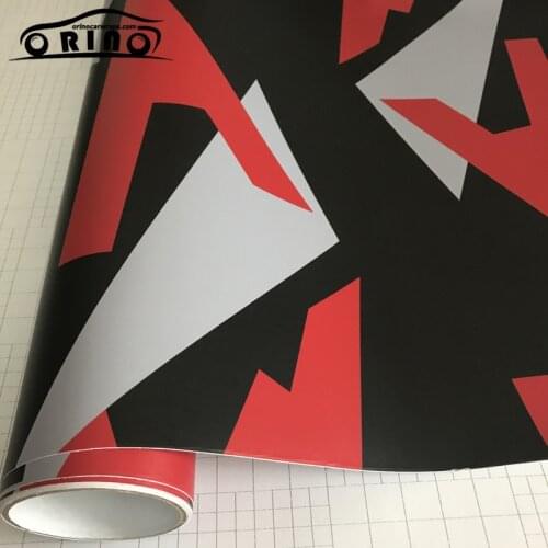 50x300cm Arctic Black Red Grey Camouflage Vinyl Film Car Wrap Foil Air Bubble Free Adhesive Motorbike Car Sticker Decal Wrapping