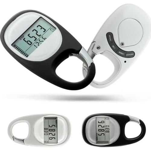 Portable Keychain Carabiner Pedometer Run Step Walking Distance Fitness Pedometers Climbing Steps Counter