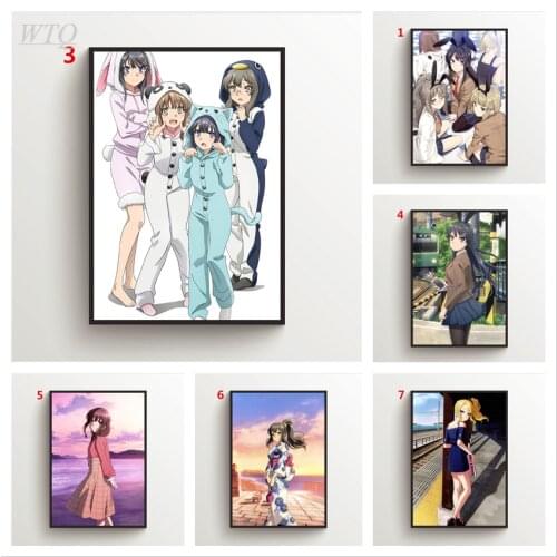 Seishun Buta Yarou Mai Rio Kaede Anime Posters Canvas Painting Wall Decor Posters Wall Art Picture Room Decoration Home Decor