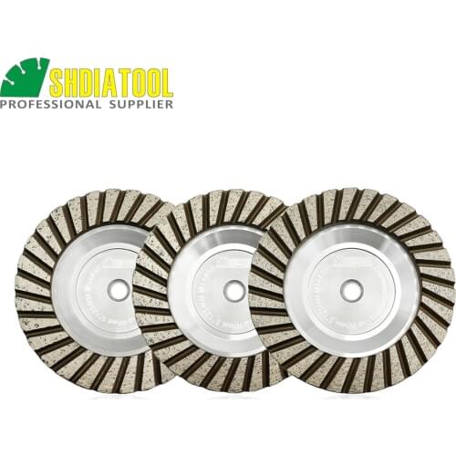 SHDIATOOL 1pc Dia 5"/125mm M14 Thread Aluminum Based Grinding Cup Wheel Grinding Disc Granite Marble Grinding Wheel