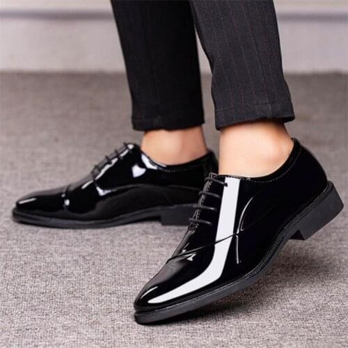 Big Size 48 Patentes Shoes Male Office Shoes for Men Italy Elegant Oxford Formal Shoe Black Brown Dress Business Mens Shoes