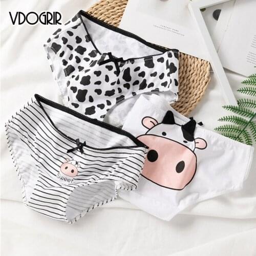 VDOGRIR Cotton Womens Panties Underwear Seamless Print Briefs Comfortable Underpants Low Waist Female Breathable Lady Lingerie