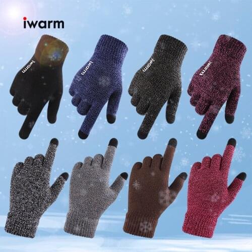 Iwarm Autumn Winter Screen Knitted Gloves Men Women Mittens Thicken Woo Outdoors Anti-slip Warmer Couple High Quality Gloves