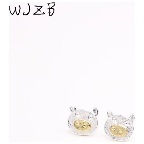 WJZB Fashion The Cute Pig Head Stud Earrings Face and nose different color combination of earrings for woman