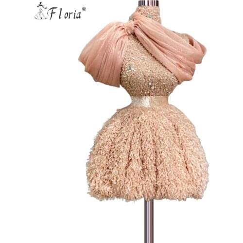 Woman Cute Arabic Short Cocktail Dresses Party Dresses For Women Muslim Prom Sweet Banquet Gowns Haute Couture Vestidos De