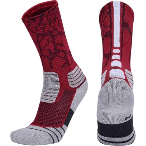1Pair Men Basketball Elite Socks Man Long Thickening Towel Bottom Cotton Socks Outdoors Run Badminton Tennis Sport Socks