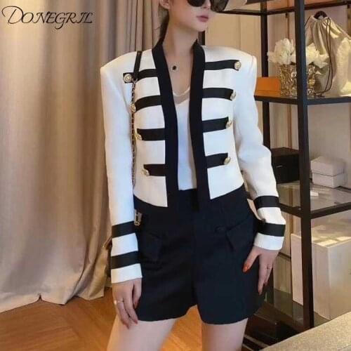 2020 Autumn Winter Women Fashion Buttoned Slim Short Biker Motorcycle Soft Sexy Short Jacket Coat Military style Outwear female