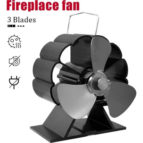 3/4 Blade Fireplace Fan Effecient Mute Heat Blade Stove Fan Powered Log Wood Burner Ecofan Quiet Fan Heat Distribution