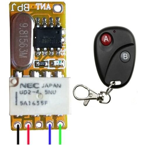 433.92mhz Micro Remote Control Switch Mini Receiver 3.5v 3.7v 4.5v 5v 6v 7.4v 8.4v 9v 12v Long Range Small Receiver Transmitter