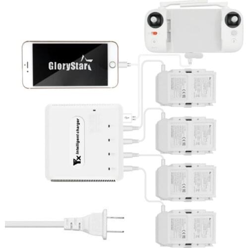 6-IN-1 Multi Charger for Fimi X8SE 2020/Fimi X8 SE Drone Battery Charging Hub Intelligent Battery Charger with USB Port