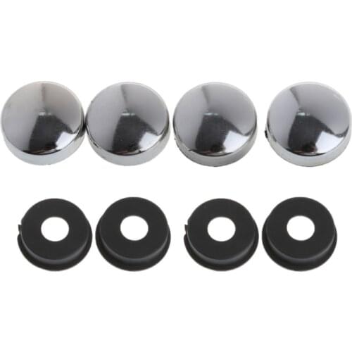 8 Pcs ABS Chrome License Plate Frame Screw Nut Caps+Bolt Cover Set For Car Truck