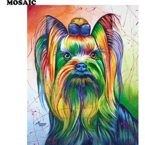 Diamond Embroidery 5D DIY Diamond Painting Diamond mosaic Yorkshire Terrier Rhinestone Cross Stitch full square home Decoration