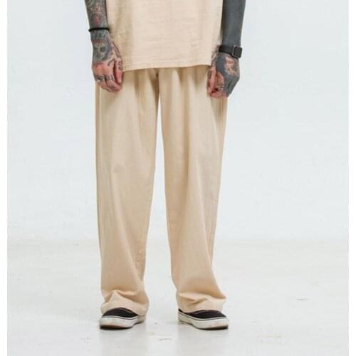 Autumn Summer Plus size pants men 5XL 6XL 7XL 8XL 9XL 200KG Cotton linen large size trousers men 5 colors