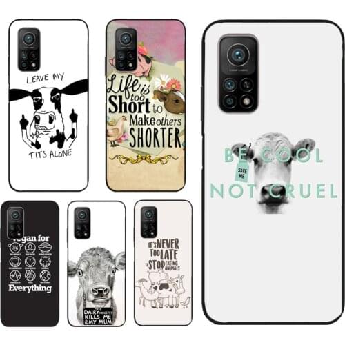 Vegan Love Animal Pig Cow Case For POCO M3 Pro F3 X3 Pro Cover For Xiaomi Mi11 11Lite 11Pro Mi 10T Pro Note 10 Lite