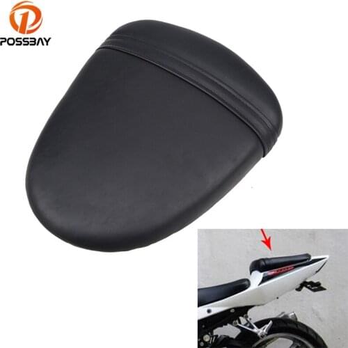 Black PU Leather Motorcycle Retro Solo SeatsPads Cover Rear Passenger Seat Cushion Pillion for Suzuki GSXR 1000 K7 2007 2008