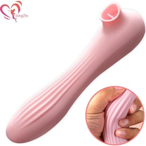 JingZhi Sucking Vibrator Blowjob Tongue Vibrating Nipple Sucker Adult Oral Licking Clitoris Vagina Stimulator Sex Toys for Women