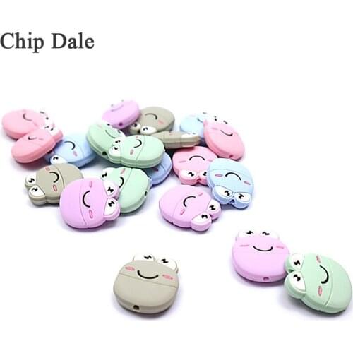 Chip Dale 5pcs Frog Silicone Beads Baby Silicone Teether Silicone Rodents BPA Free Food Grade Pacifier Accessories Baby products