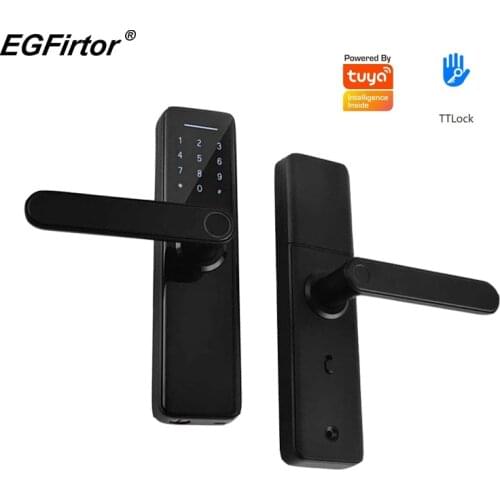 Tuya Wifi Door Lock TTlock Bluetooth App Control Fingerprint Smart Door Lock With Key Card Unlock For Home Apartment Office Lock