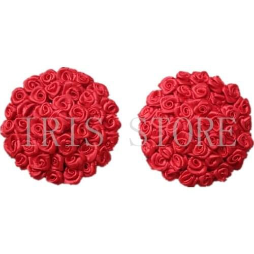 HOT Red Rose Sexy Self-Adhesive Reusable Nipple Cover/ Satin Sexy breast petal