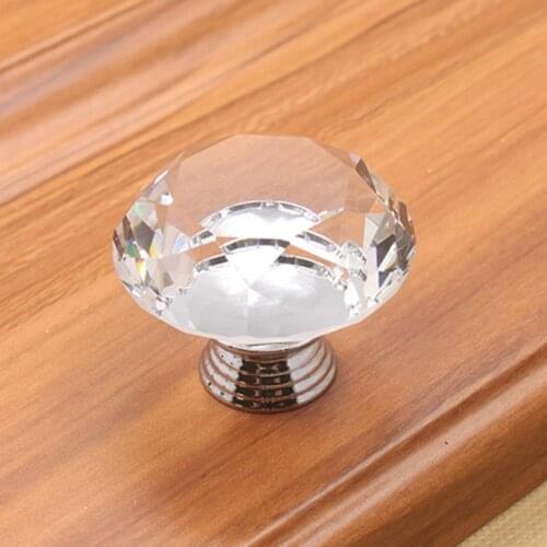 K9 4*4*3.3cm Diamond Shape Design Crystal Glass Knobs Cupboard Drawer Pulls Knobs Door Wardrobe Handles Furniture Hardware