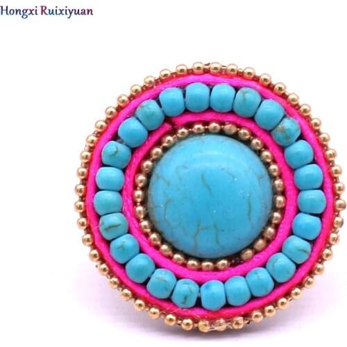 New ring simple and delicate round rings for women natural stone craftsmanship fashion finger accessories wedding party jewelry