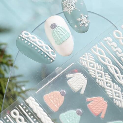 Beauty Sweater Cloth Pattern Sticker Water Transfer Nail Art Stickers Nails Decals Colorful nail art stickers Butterfly relief