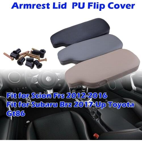 Car Center Armrest Lid Artificial Cup Holder PU Flip Cover Fit For LHD Subaru BRZ (ZC6) 2017 Scion FRS 2012 ~ 2016 Toyota Gt86